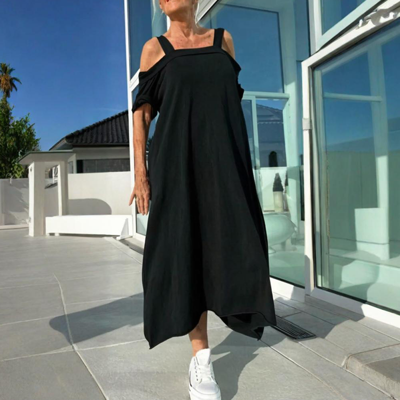 Dayana - lockeres Kleid mit seitlich offenen Schultern