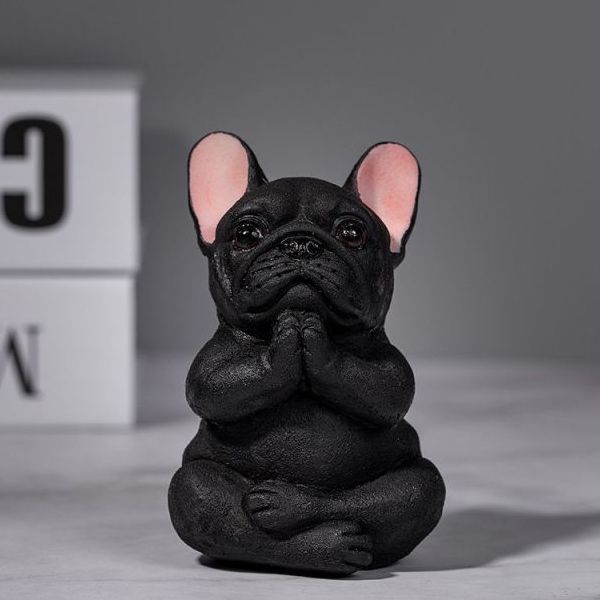 Französische Bulldogge Yoga Kunst